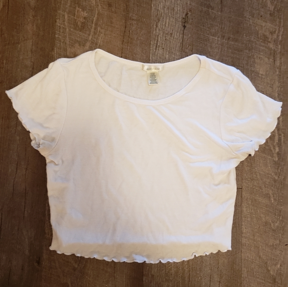 white ribbed crop top